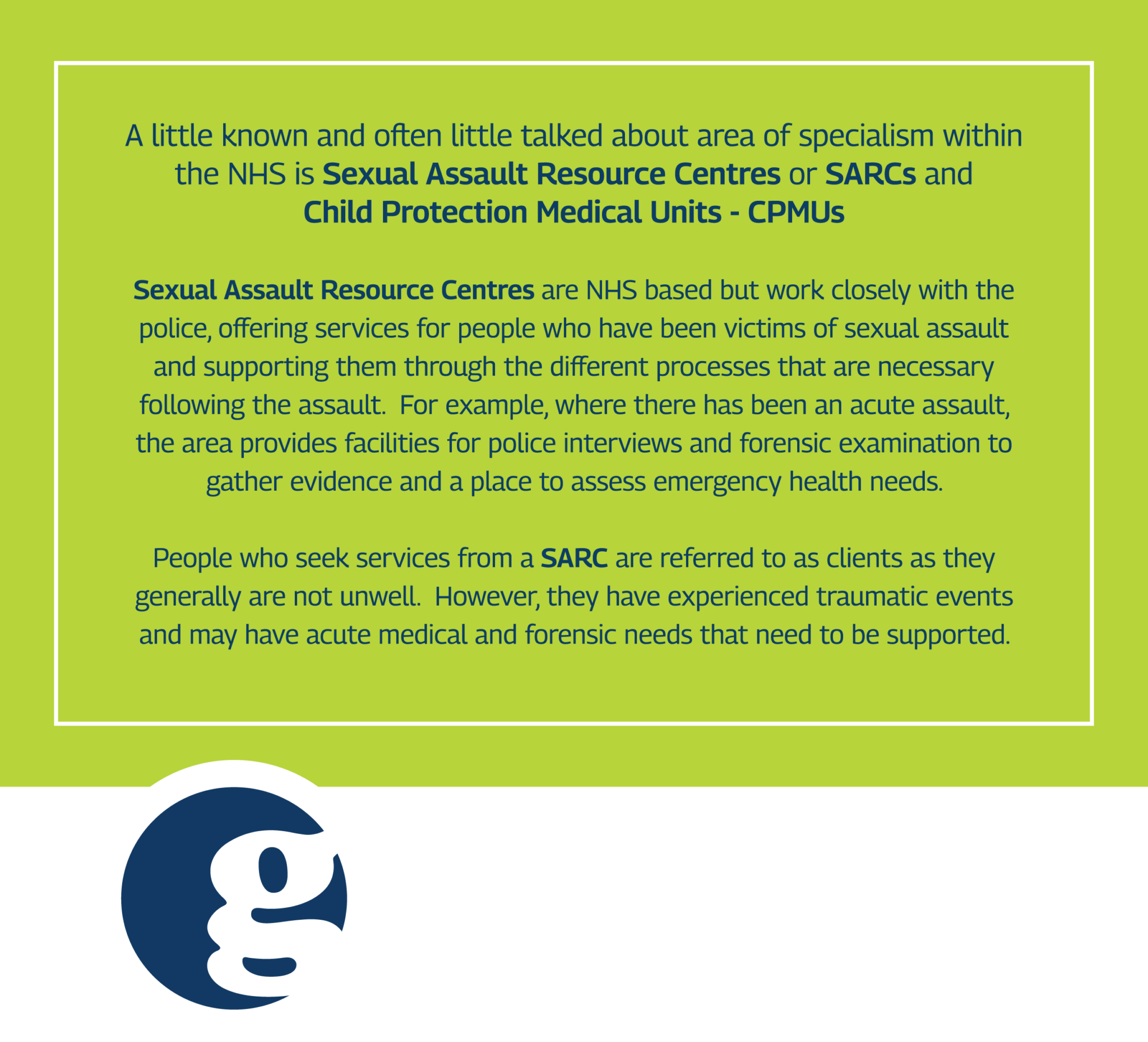 Sexual Assault Resource Centres and Child Protection Medical Units: a ...